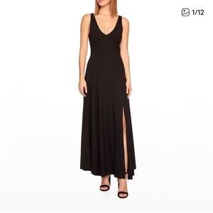 Susana Monaco Black V Neck Maxi Dress